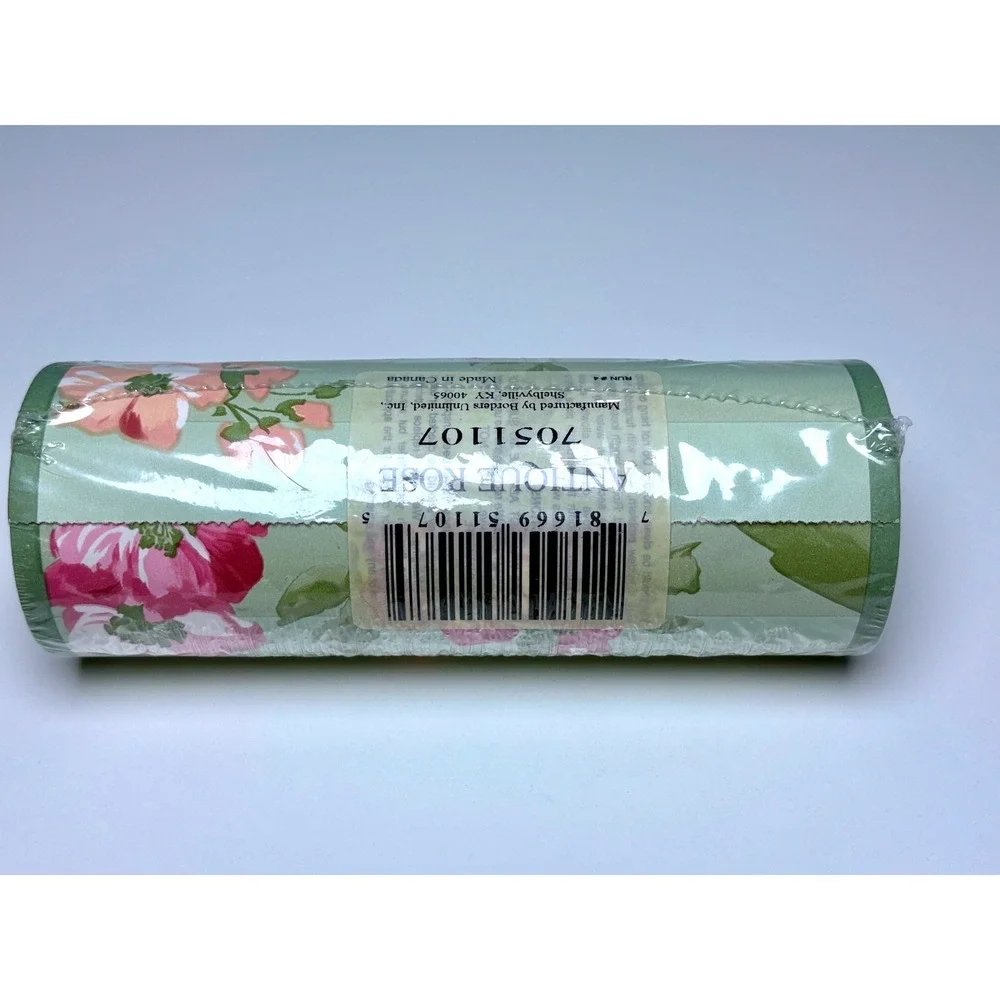 Springmaid Wall Border 15ft x 6.87in Green Antique Rose Floral Prepasted 7051107
